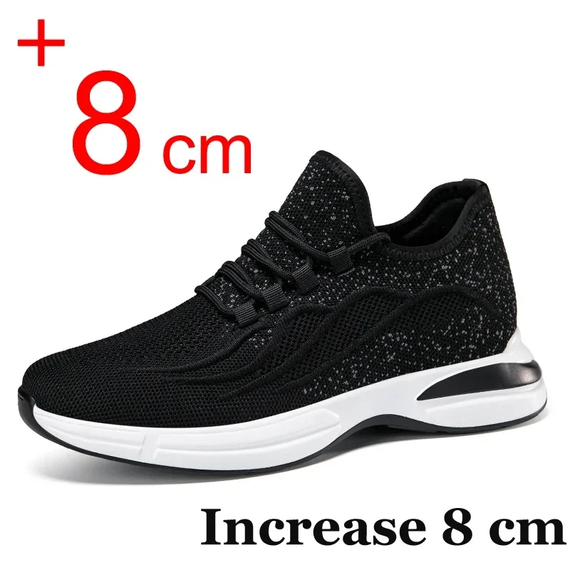 Zapatillas deportivas informales para hombre, zapatos de malla transpirable con aumento de altura, y 8cm 6cm, novedad de verano, 2024