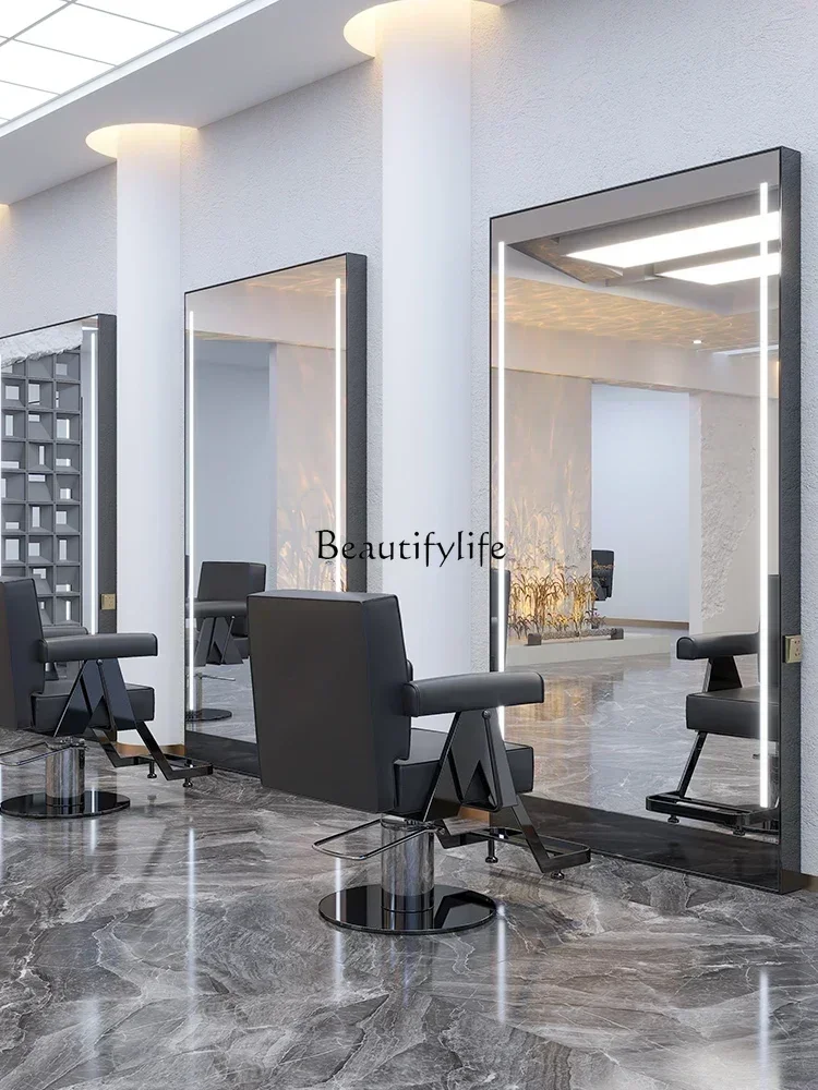 

smt14 New Barber Shop Mirror Hair Salon Hair Cutting Mirror with Light Single and Double Full Body Floor 14
