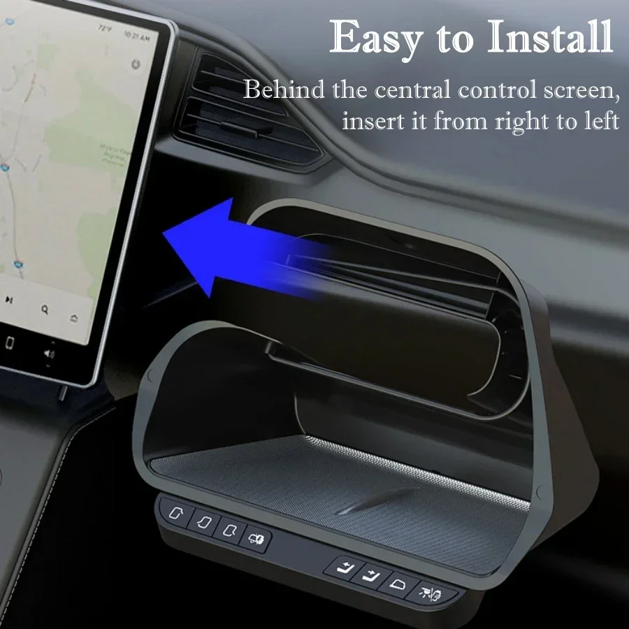 For Model 3 Y 2024 Highland Center Screen Shelf wireless connection Smart Button Storage Dashboard Organizer Tissue Holder