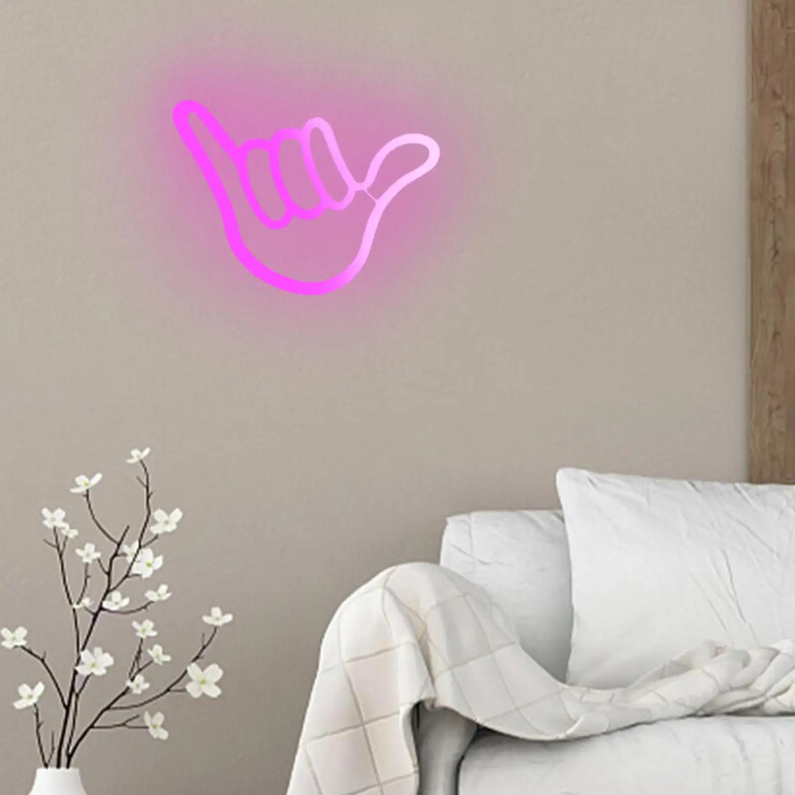 

USB Win Gesture LED Neon Light Sign Wall Decor Hand Christmas Art Decor