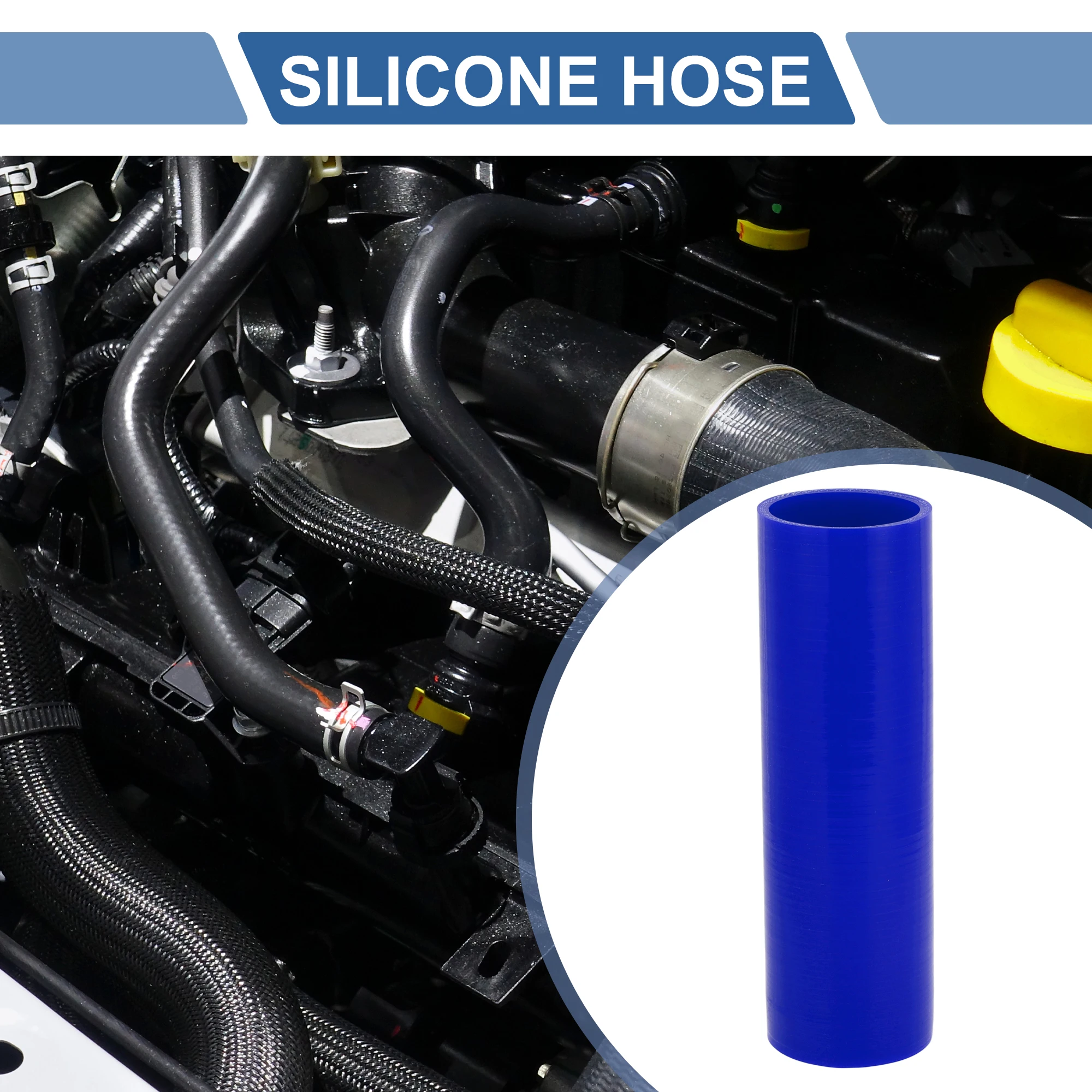 UXCELL 1 Pcs 54mm 57mm 60mm 63mm 65mm 68mm 70mm 76mm 80mm ID 200mm Length 0° Blue Car Silicone Hose Coolant Hose Universal