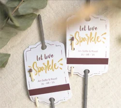 50pcs Let love sparkle! Personalized TAGS for your sparklers