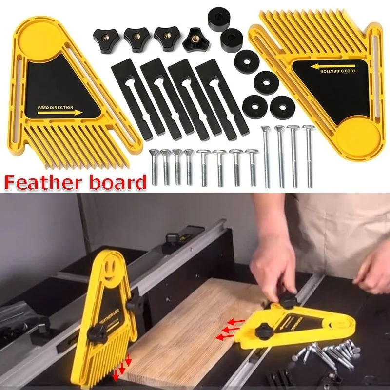 Woodworking Tool T Slots Clamping Block Track Stopper Profile Fence Feather Board for Router Table and Table Saw Workbench