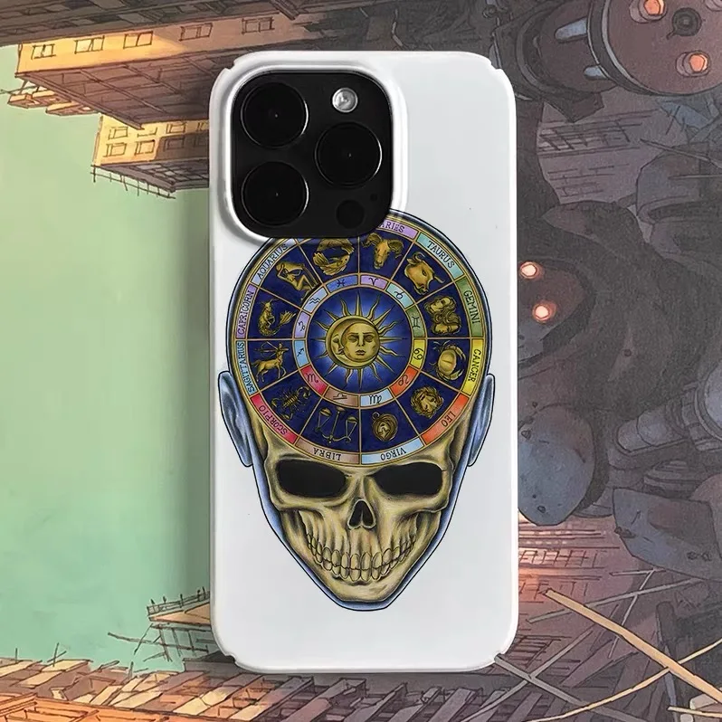 

Ins Korean Disk Table Skull Case for IPHONE 17 16 ProMax 15 14 Plus 13 12 MINI 11 PRO 16Plus XR XS MAX SE Acrylic Phone Cover