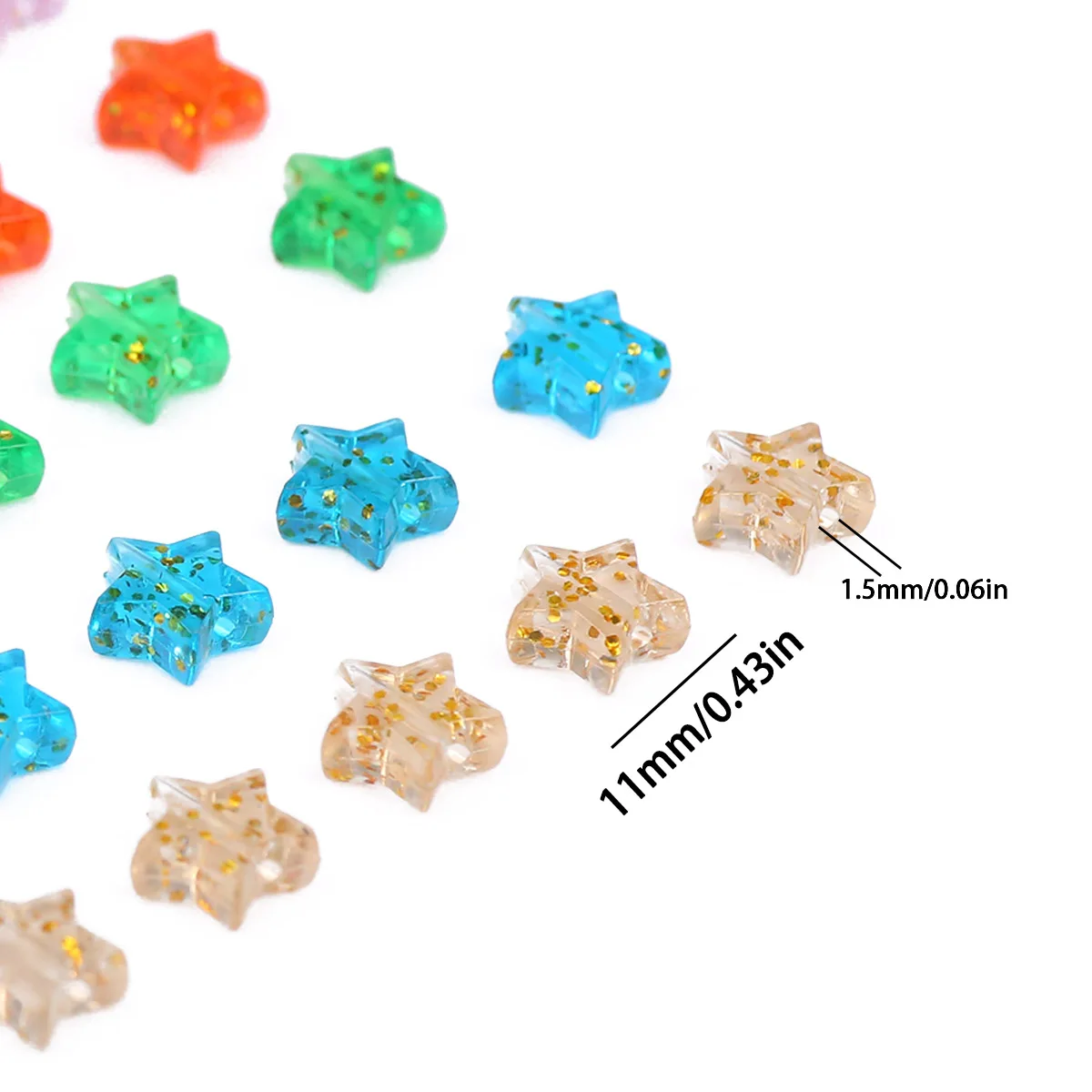 11 مللي متر خرز على شكل نجمة خماسية من الأكريليك باللون الوردي والبصل وألوان متعددة لصنع المجوهرات المصنوعة يدويًا-إكسسوارات خرز فضفاضة #2