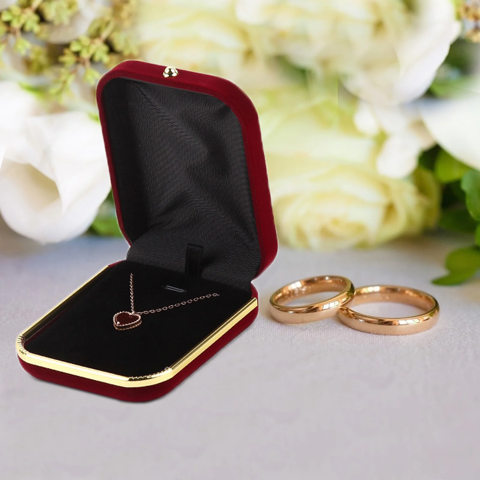 

Шкатулка для драгоценностей для ожерелья, подарочная коробка, свадебный подарок на день Святого Валентина, небольшой футляр для хранения ювелирных изделий, серьги, кольцо, жесткая упаковка
