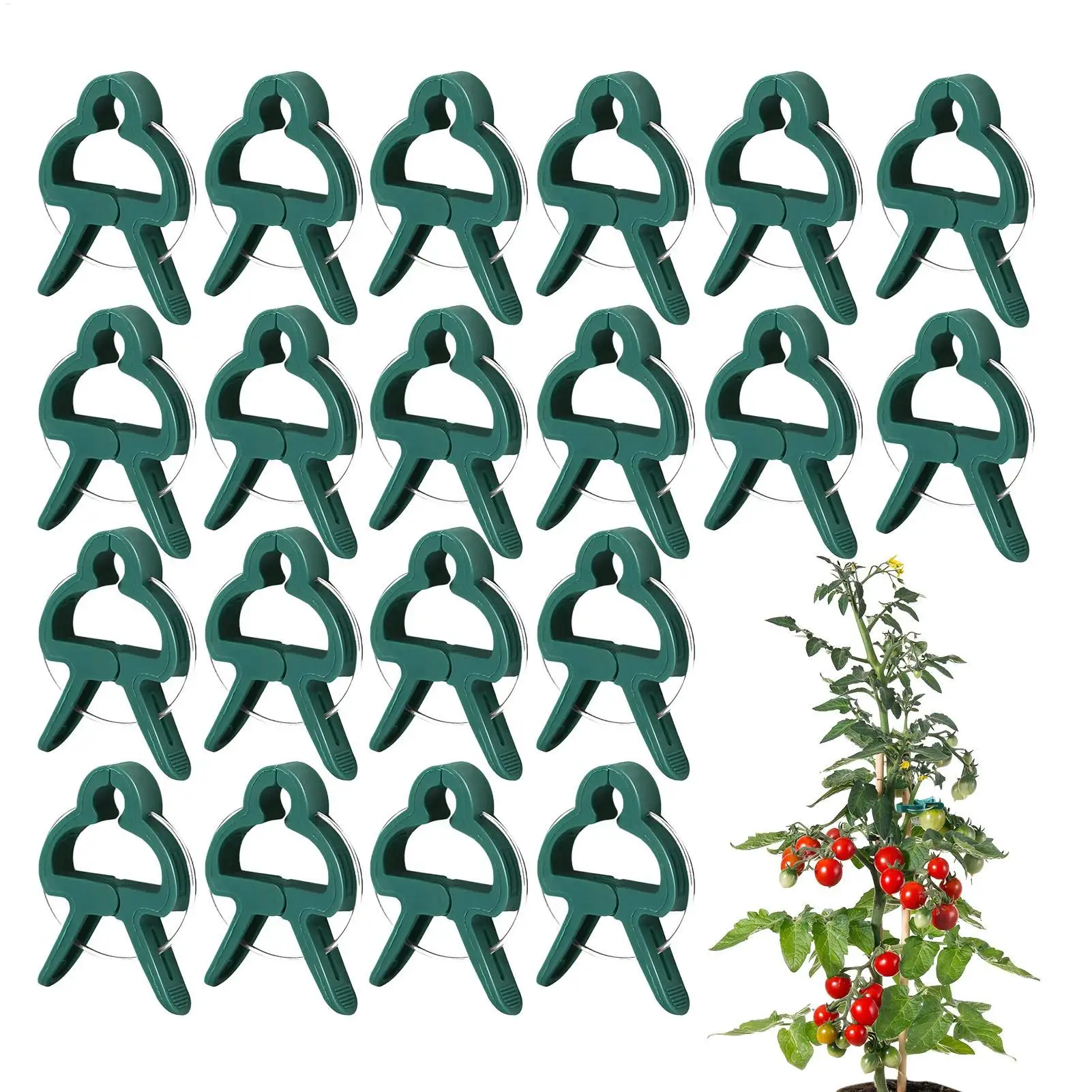 20 Stück Wiederverwendbare Pflanzenclips Gartenklemmen für Tomatenranken Gemüsestiel-Unterstützung Rankgitter Gewächshaus Blumentopf Gartenzubehör