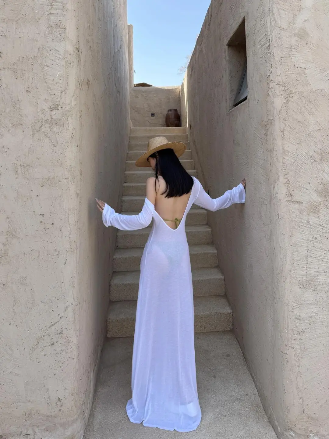 

Сексуальное прозрачное длинное пляжное платье Sve Beach Vaion Dr uu Studio, одинаковое прозрачное платье для женщин, чистый цвет