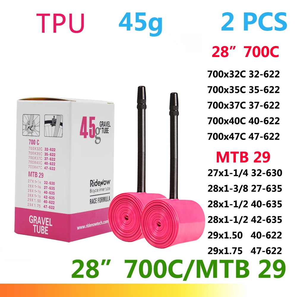 RideNow TPU Fiets Binnenband 700C 700x18 23 25 28 32 35 37 40 47C Road Fietsband MTB Fiets Camera 29x1.5 1.75 1.9 pneu aro