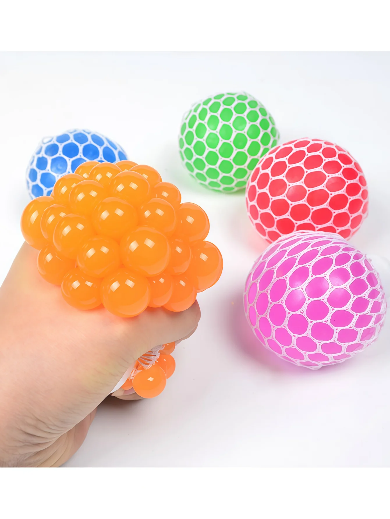Stress Relief Squeeze Toy, Lidded Crystal Jelly Grape Ball
