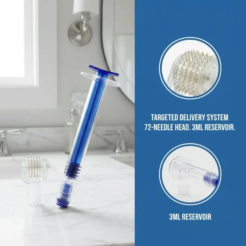 1Pc Microneedle Roller Stamp Microneedle 0.25mm For Applying Serum Beard Growth Scalp Hair Facial Beauty Skincare Tool.