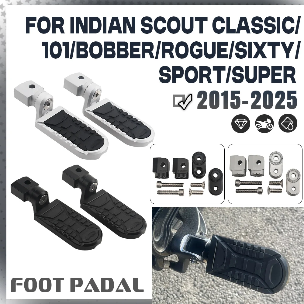 

Motorcycle Front Footrest For Indian Scout Bobber Twenty Sixty ABS Adjustable Extend Lowering Foot Pegs Rotatable FootPegs Rests