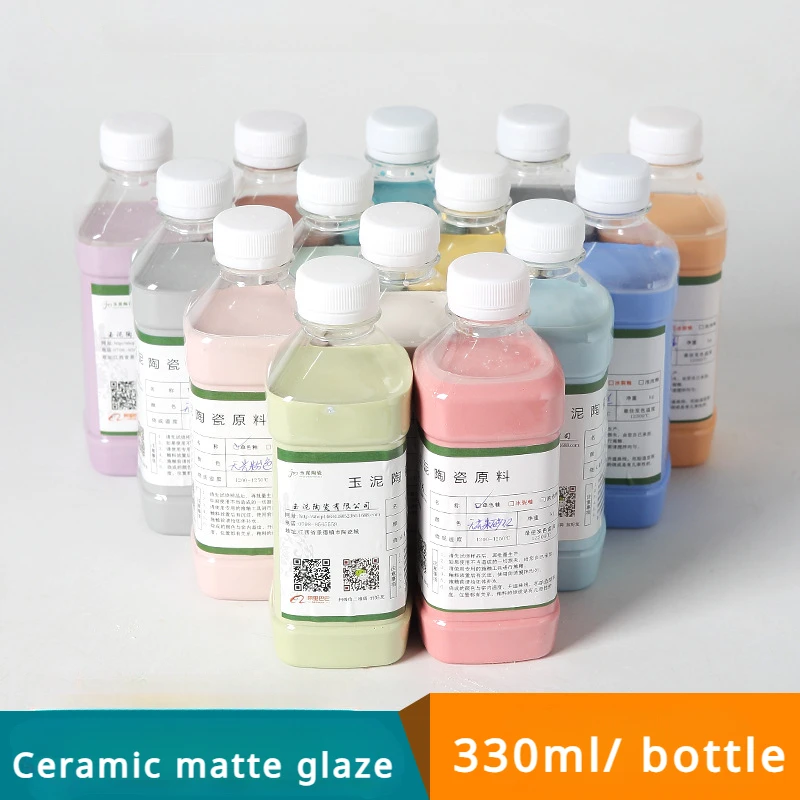 330ml/Bottle Medium Temperature Firing Ceramic Matte Monochrome Glaze DIY Creative Modeling Pottery Handicrafts Coloring Pigment