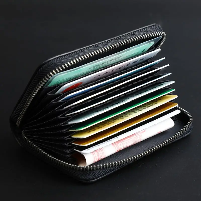 Card Holder Women's Real Soft Leather Simple Small Hand-Woven Large Capaci Card Holder Card Holder 2024 New Document Packag...