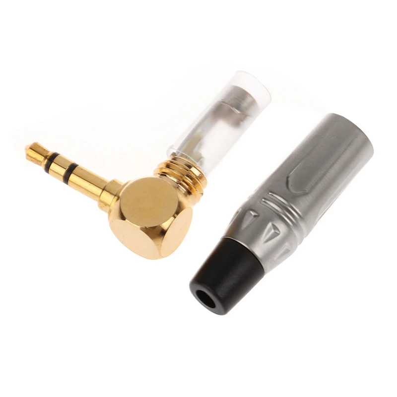 Mini Jack 3,5mm Stereo Rechtwinklig Stecker Audio Reparatur Kopfhörer Löten Adapter Solder Stecker