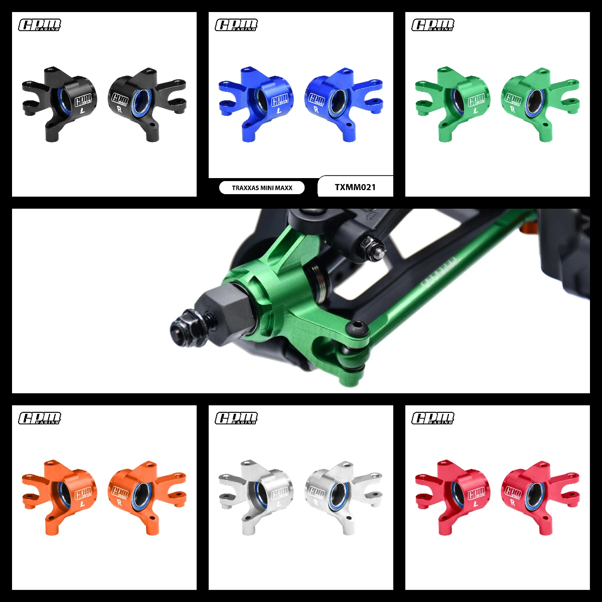 

GPM 7075 Alu Front Steering Blocks & Oversize Bearing TRAXXAS Mini Maxx Mini XRT-108076-1