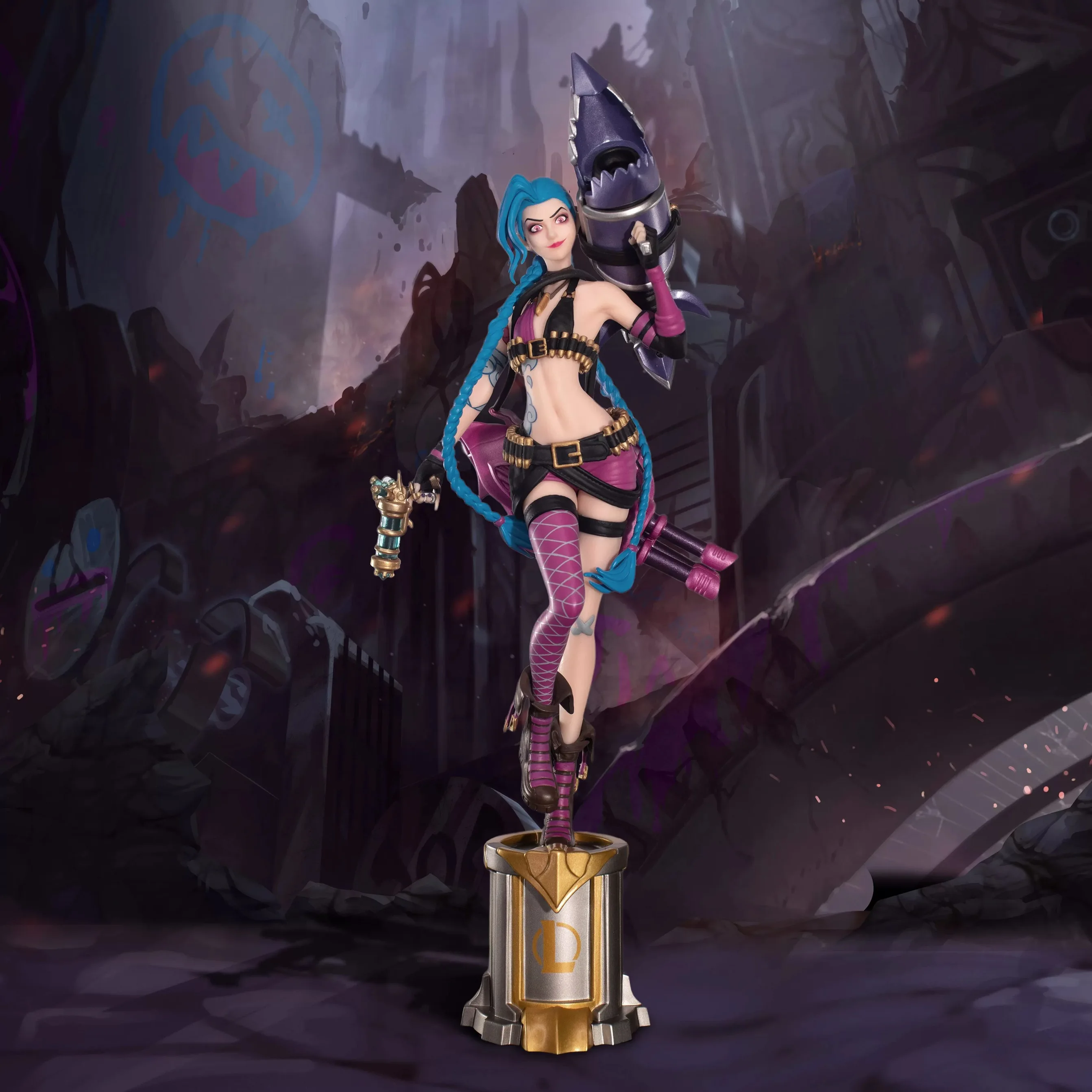 

Original trendy 3D pen tabletop figurine featuring the Runaway Girl Jinxlas from the game League Legends Desk Decoration Anime