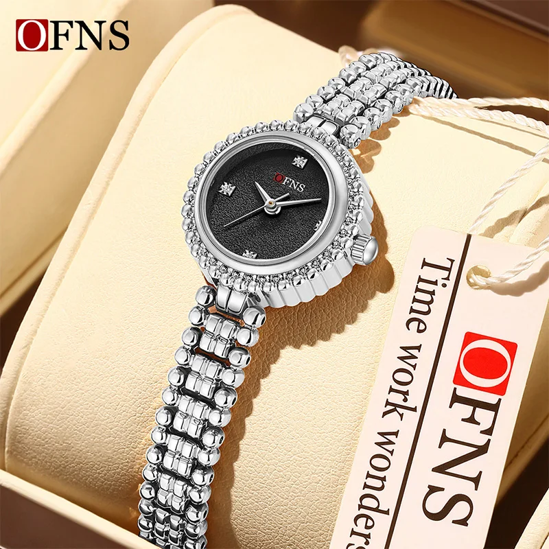 Ofns 1619 moda relógios de quartzo para mulher à prova dwaterproof água pulseira luxo retro elegante negócios senhoras relógio reloj mujer