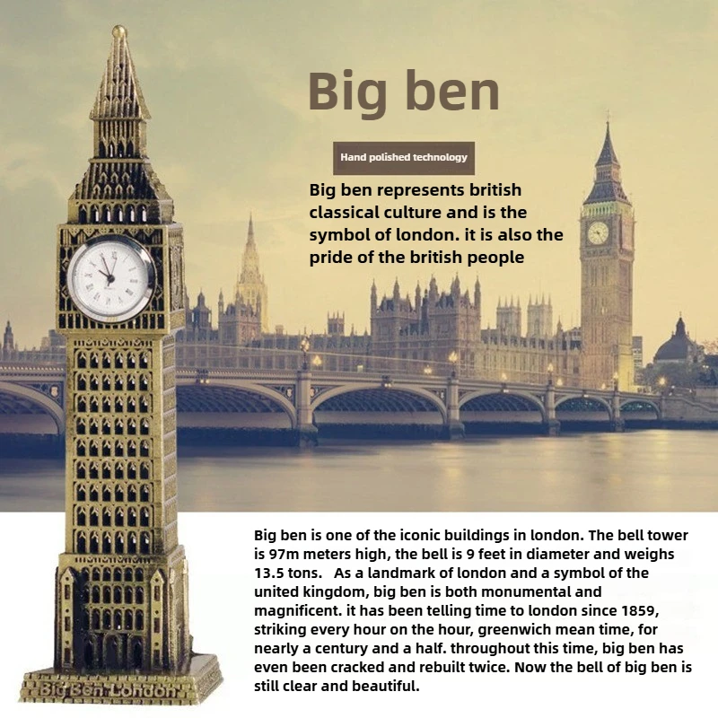 1 قطعة 18 سنتيمتر لندن بيغ بن نموذج ، مناسبة للمنزل مكتب نافذة سطح المكتب تذكارية الديكور