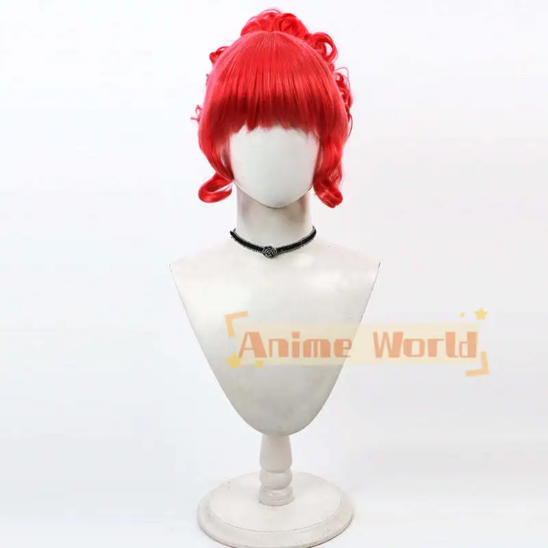 Miss Argentina Cosplay Wig Red Curly Heat Resistant Synthetic Hair for Halloween costume Party Role Play