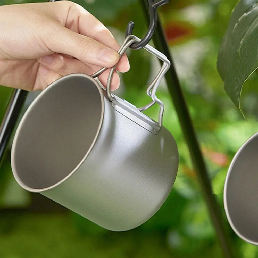 

Титановая кружка для кемпинга, портативная туристическая уличная посуда, посуда для пикника, кухонное оборудование, кухонные принадлежности для пеших прогулок, путешествий