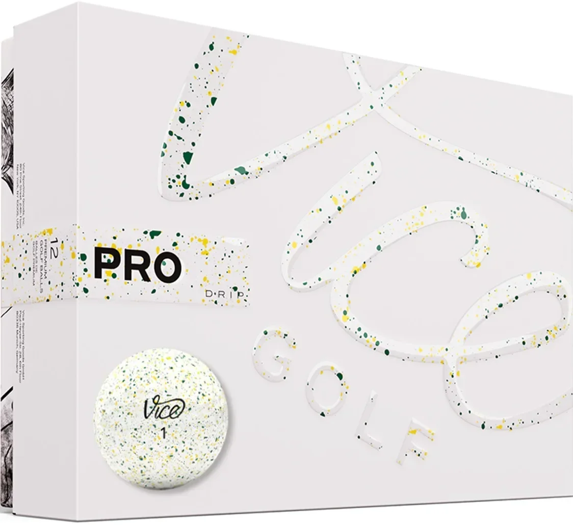Pro Drip Yellow Green Golf Balls One Dozen Pack