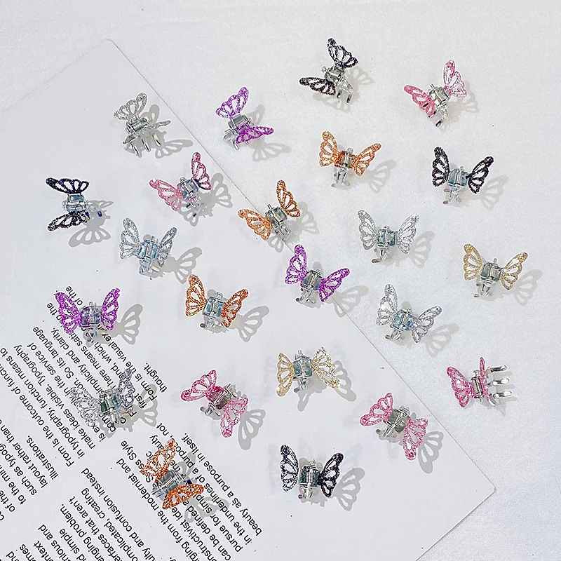 24pcs/set Women Girls Cute Butterfly Shape Small Hair Claws Ponytail Sweet Decorate Hair Clips Hairpins Fashion Hair Accessories