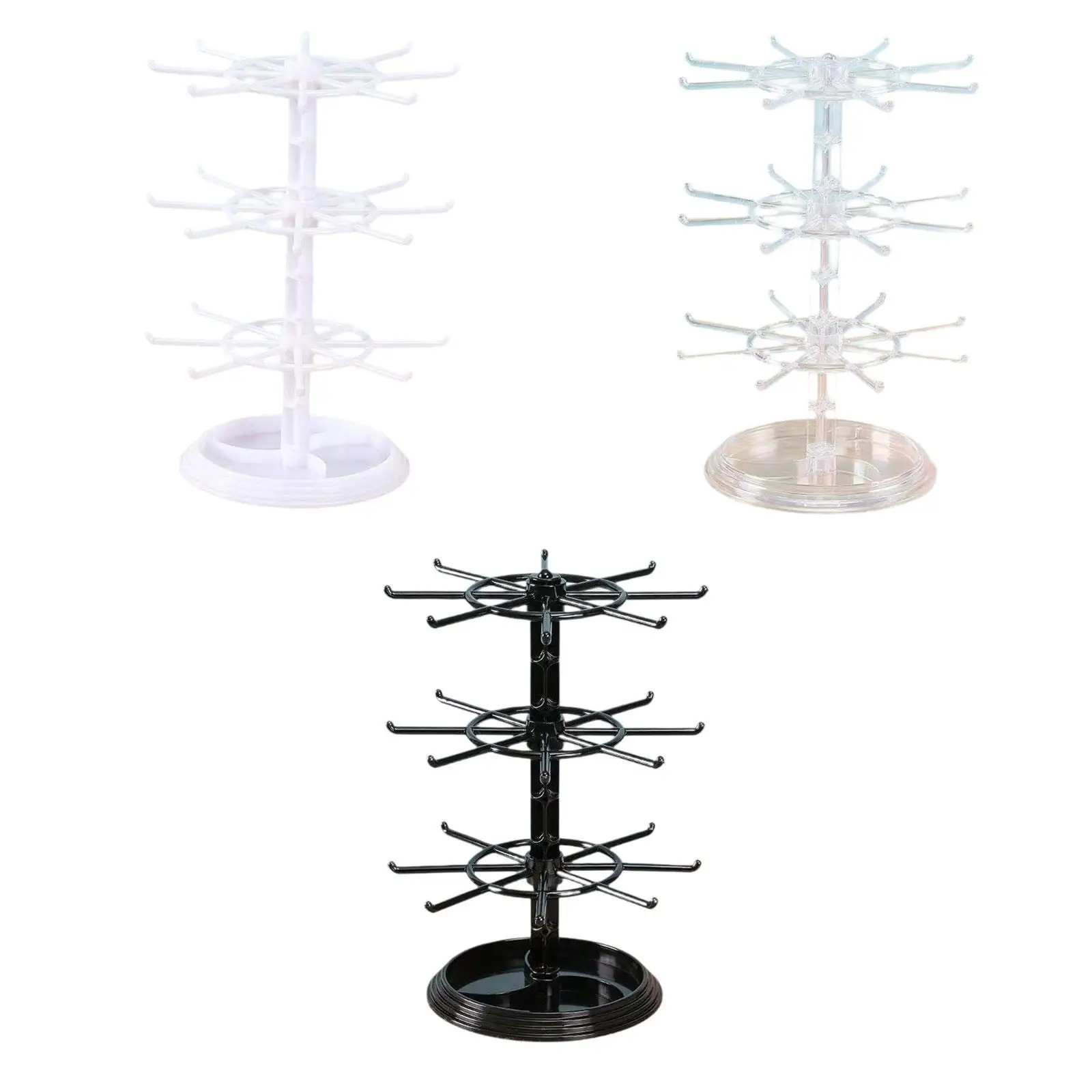 Rotating Jewelry Display Stand 3 Tier Bracelet Organizer Necklace Holder for Keychain Scrunchie Showcase Rings Home Organization