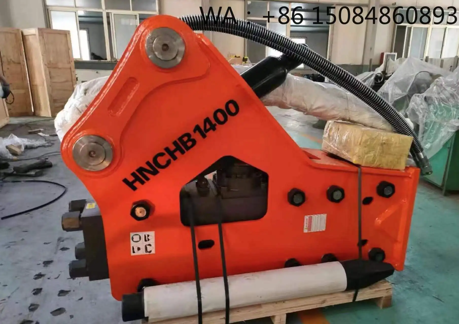 100mm Chisel Hydraulic Breaking Hammer, High Strength Rock Crushing Attachment For 10-15 Ton Construction Excavator
