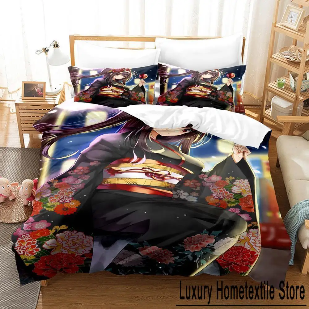 Utaha Kasumigaoka Bedding Set Cartoon Anime three-piece set Adult Kid Bedroom Duvet cover Sets 3D Kawaii Girls Sexy Home textile