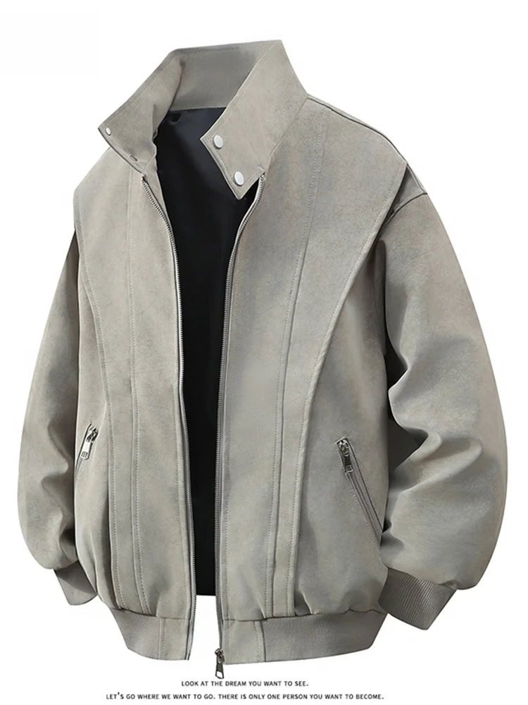 

Мужская повседневная кожаная куртка с талией, осенне-зимняя новинка, верхняя одежда в американском стиле ретро Faion, молодежная уличная повседневная одежда для путешествий