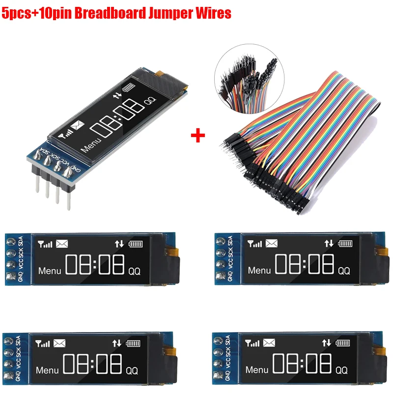 0.91" I2C IIC OLED Display Module 128x32 Pixel Mini Self-Luminous Display Screen Board for Arduino Projects Raspberry Pi White