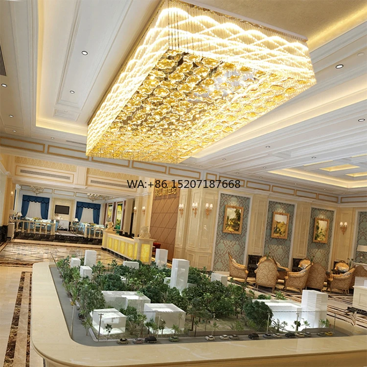 Custom Gold LED Glass European Chandelier Ceiling Lamp Modern Luxury for Hotel Lobby Wedding-for Pendant Lighting