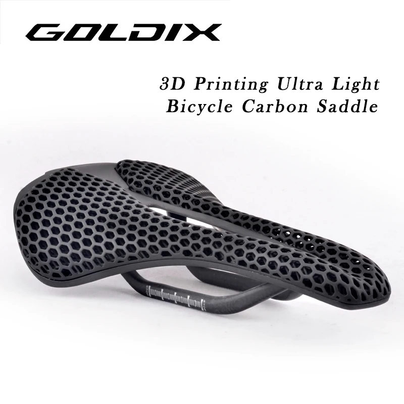 GOLDIX 3D Printing Bicycle Carbon Saddle Ultra Light Highway MTB Racing Saddle Bicycle Cushion Bicycle Seat Accessories