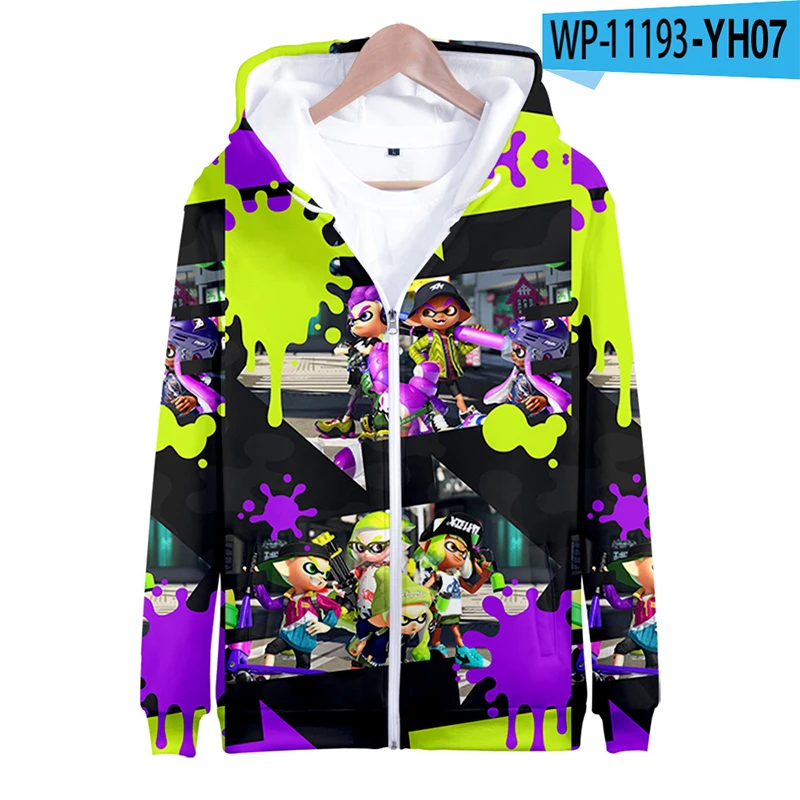 Hoodies 3D Print Game Splatoon 3 Zipper Sweatshirts Boys Girls Unisex Sweatshirts Kids Cartoons Fashion Oversize Hoodie Coat