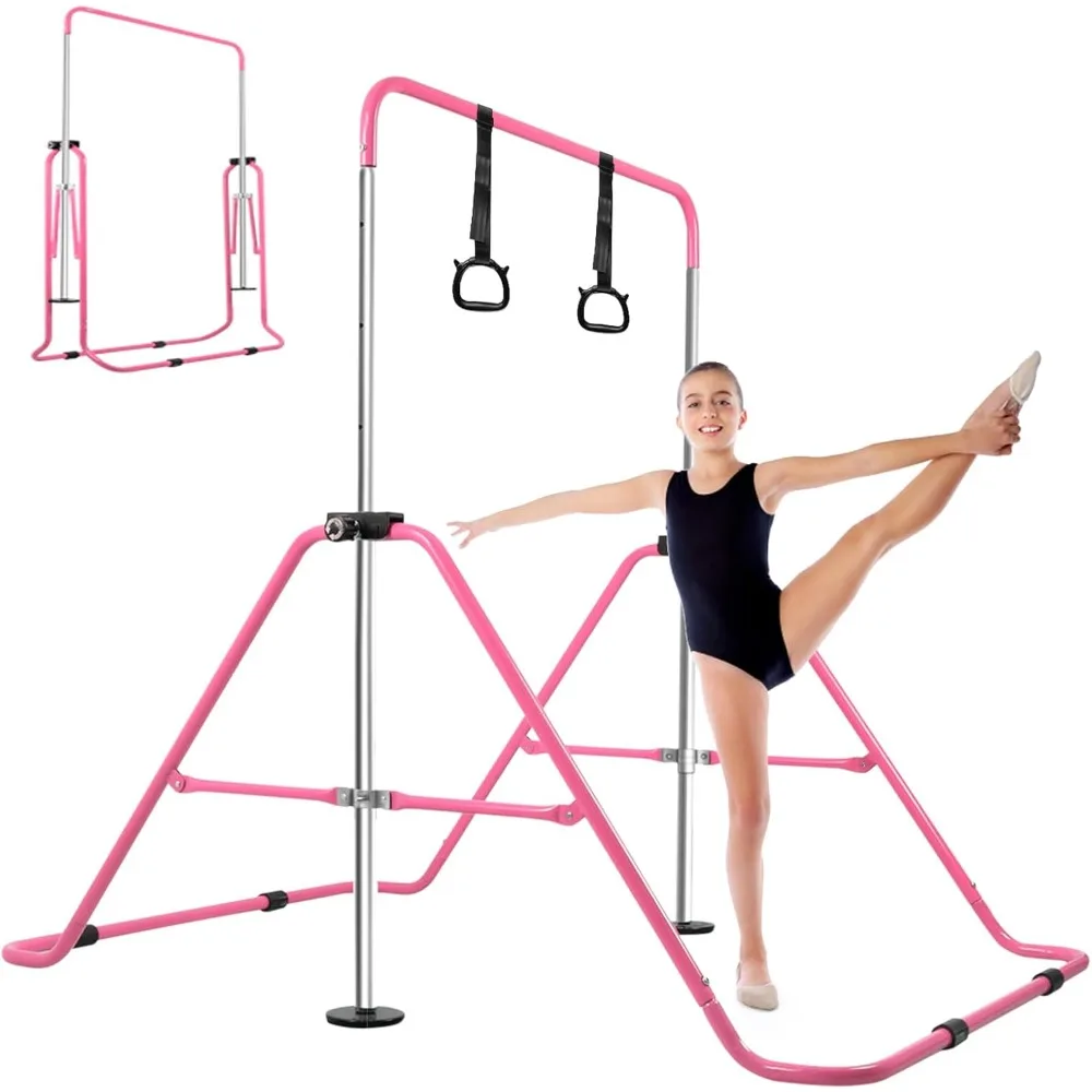 

Expandable Adjustable Height Gymnastic Horizontal Bars Folding Junior Training Kip Bar Equipment for Home/Floor/Practic