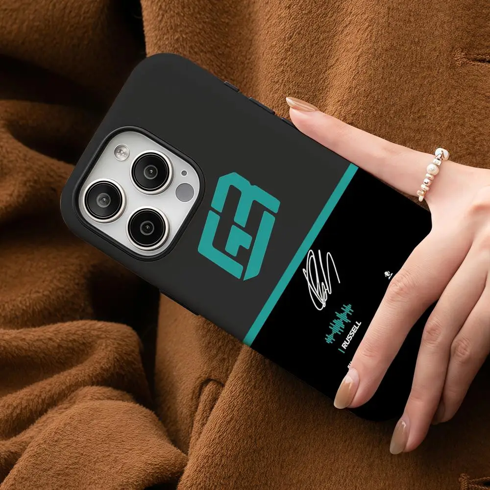 

Чехол для телефона G-George Russell для Samsung Galaxy S25 24 23 22 Ultra Plus A56 36 26, глянцевый двухслойный жесткий корпус HD