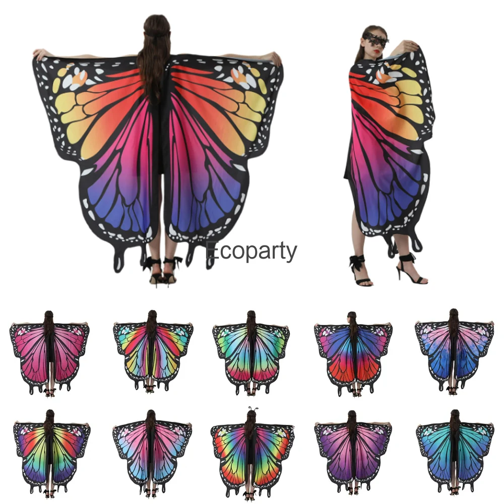 New Adult Butterfly Costume Fancy Starry Butterfly Wings Shawl For Women Halloween Carnival Fairy Cosplay Costumes Accessory