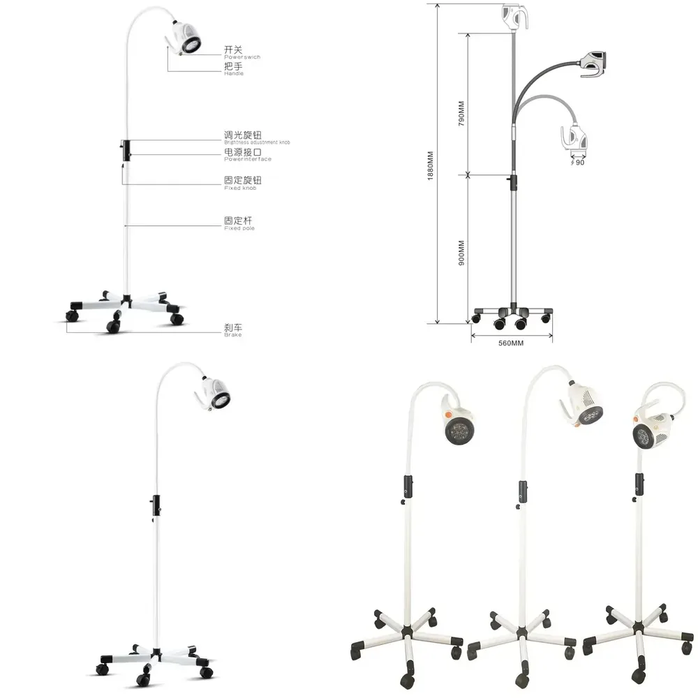KWS Medical Clinic Electric LED Lamp Portable Class I 4000-5000K Color Temperature CE ISO Certified for Healthcare Settings