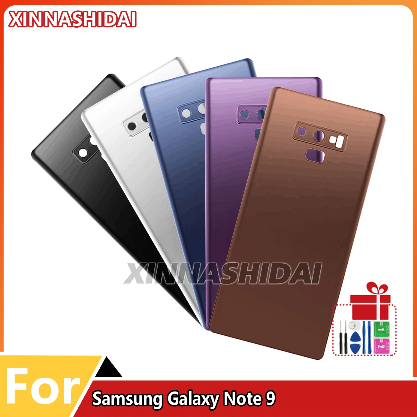 New For Samsung Galaxy Note 9 N960 N9600 N960F Battery Back Cover Rear Door Note9 3D Glass Panel Note9 Housing Case Camera Lens