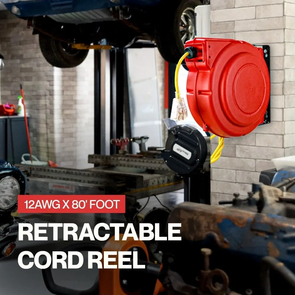 جديد - بكرة سلك تمديد قابلة للسحب أطول صناعية 12awg × 80' قدم تجارية ممتازة ومرنة للغاية - توصيل سريع #6