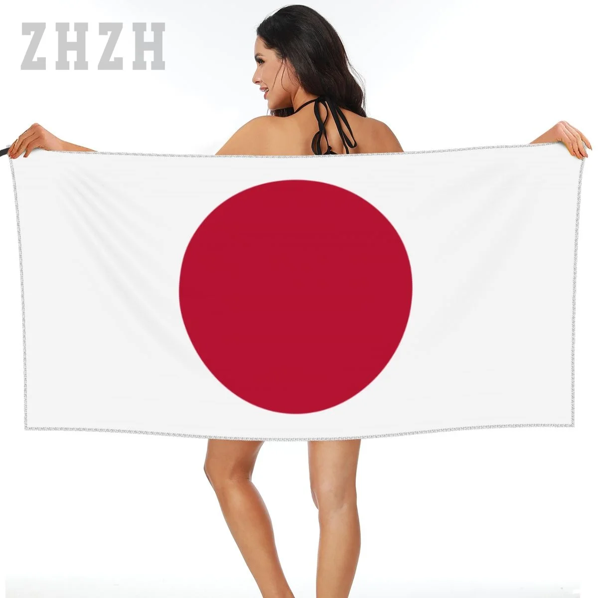 More Design Japan Flag Emblem Bath Towel Quick dry Microfiber Absorbing Soft Water Breathable Beach Swimming Bathroom