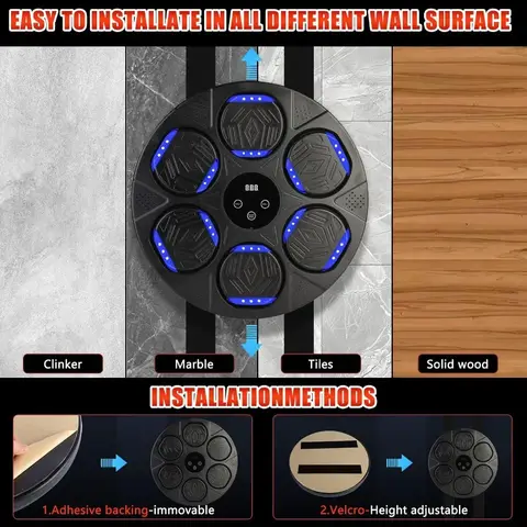 2025 Uppgraderad musikboxningsmaskin väggmonterad med Bluetooth Smart-teknik för interaktiv fitnessträning, perfekt för och A 12 best sales musikboxningsmaskin - №2