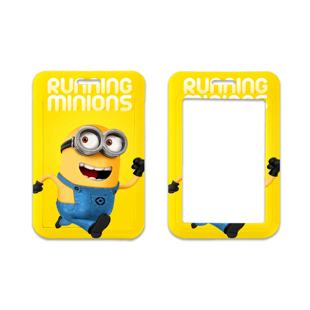 Minions de dibujos animados para niños, tarjeta de autobús, cordón de cuello largo, Material ABS de alta calidad, tarjetero de identificación, venta al por mayor, gran oferta