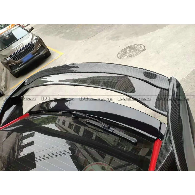 SAAR متوافق مع أجزاء تعديل ألياف الكربون Honda FK8 Civic Type R VVT سبويلر لوحة مركزية توسيع سبويلر جناح ثابت #3