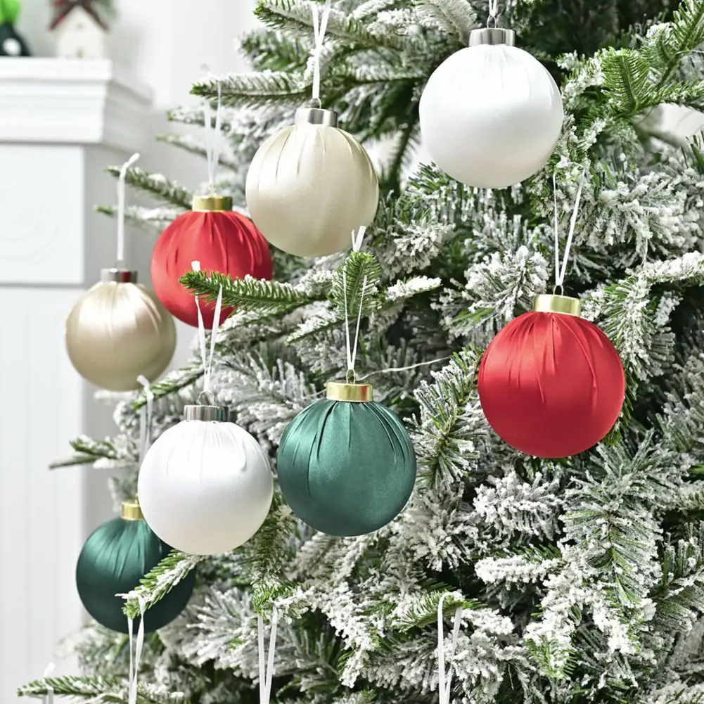 

8 см 15 шт. роскошные рождественские шары украшения глянцевые блестящие бархатные украшения для рождественской елки вечерние рождественские сферы кулон 2025
