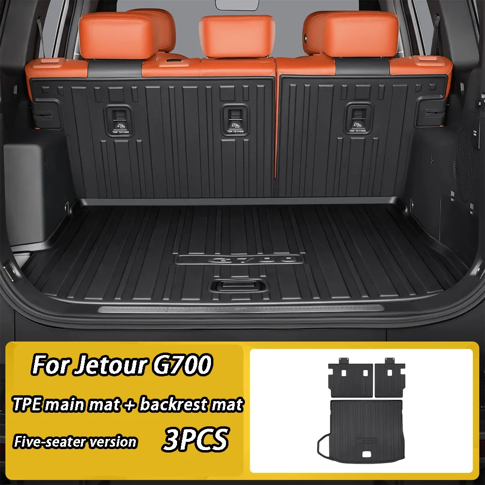 For Jetour G700 2025 2026 Professional TPE Trunk Floor Mat Full Enclosure Tailgate Backrest Interior Modification Accessories 5