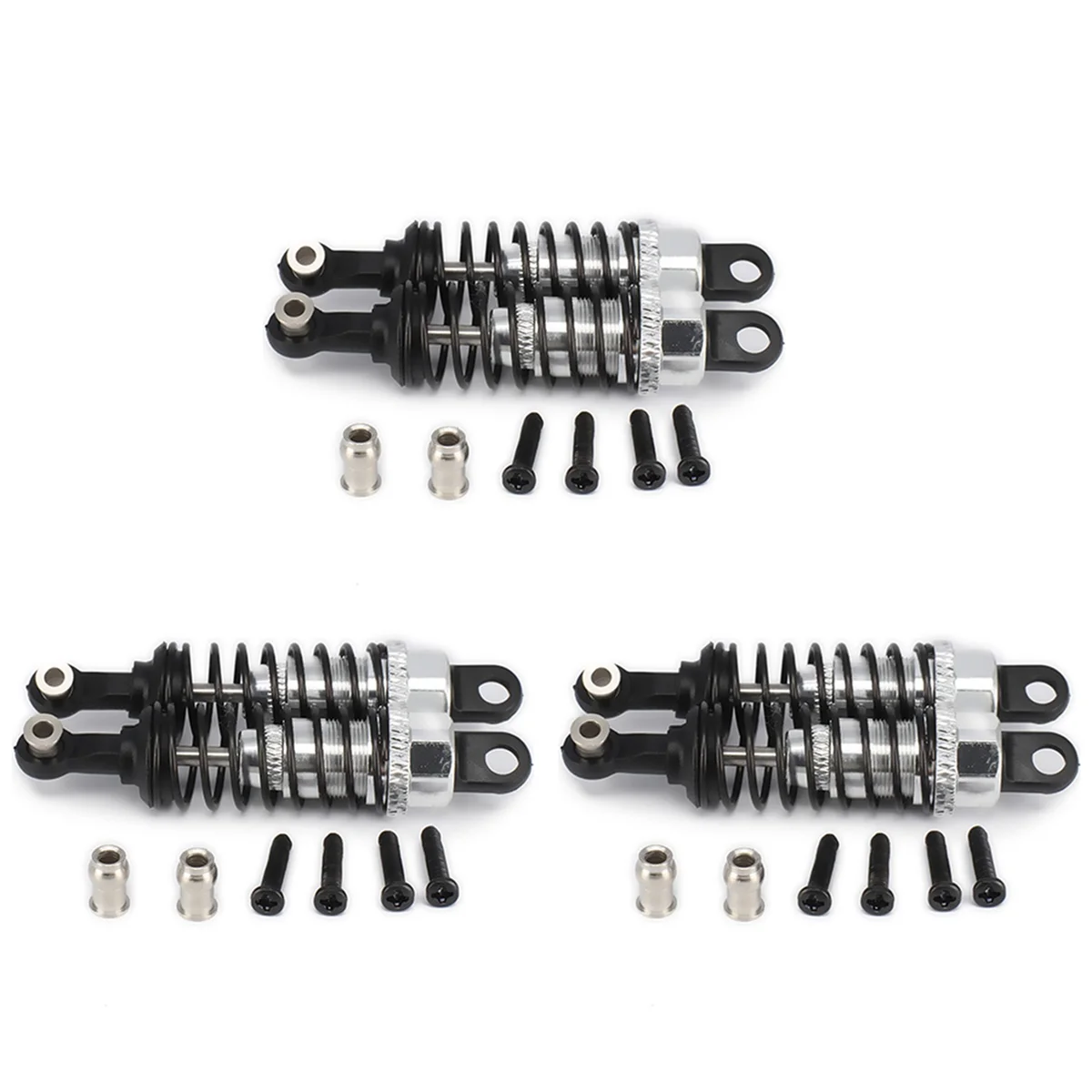 

A77I 6 Pcs Oil Adjustable 65Mm Damper for Rc Car 1/18 A959 A969 A979 K929 Silver