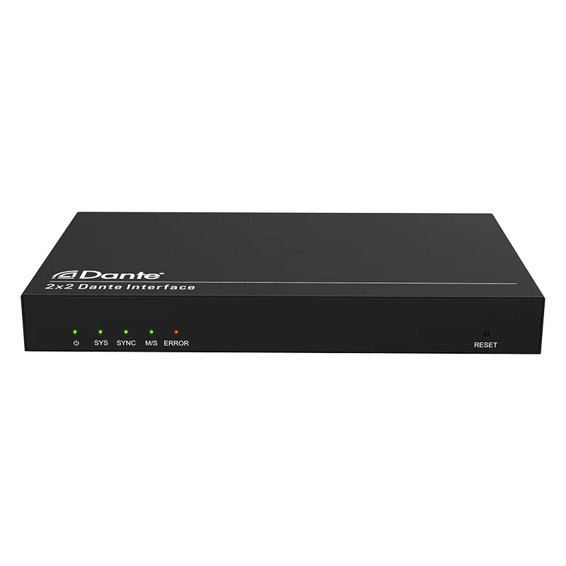 2x2 Dante AES67 Interface Audio Transmitter Input With 48V Phantom Support Power POE Power Supply For Audio Engineering