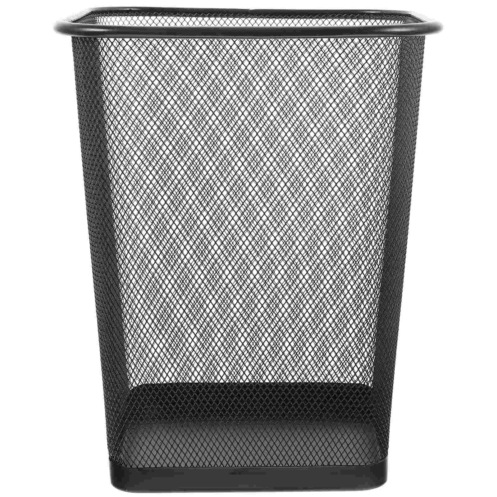 Garbage Can Living Room Trash Cans Wire Mesh Outdoor Wicker Modern Dorm Iron Metal Waste Basket Bin